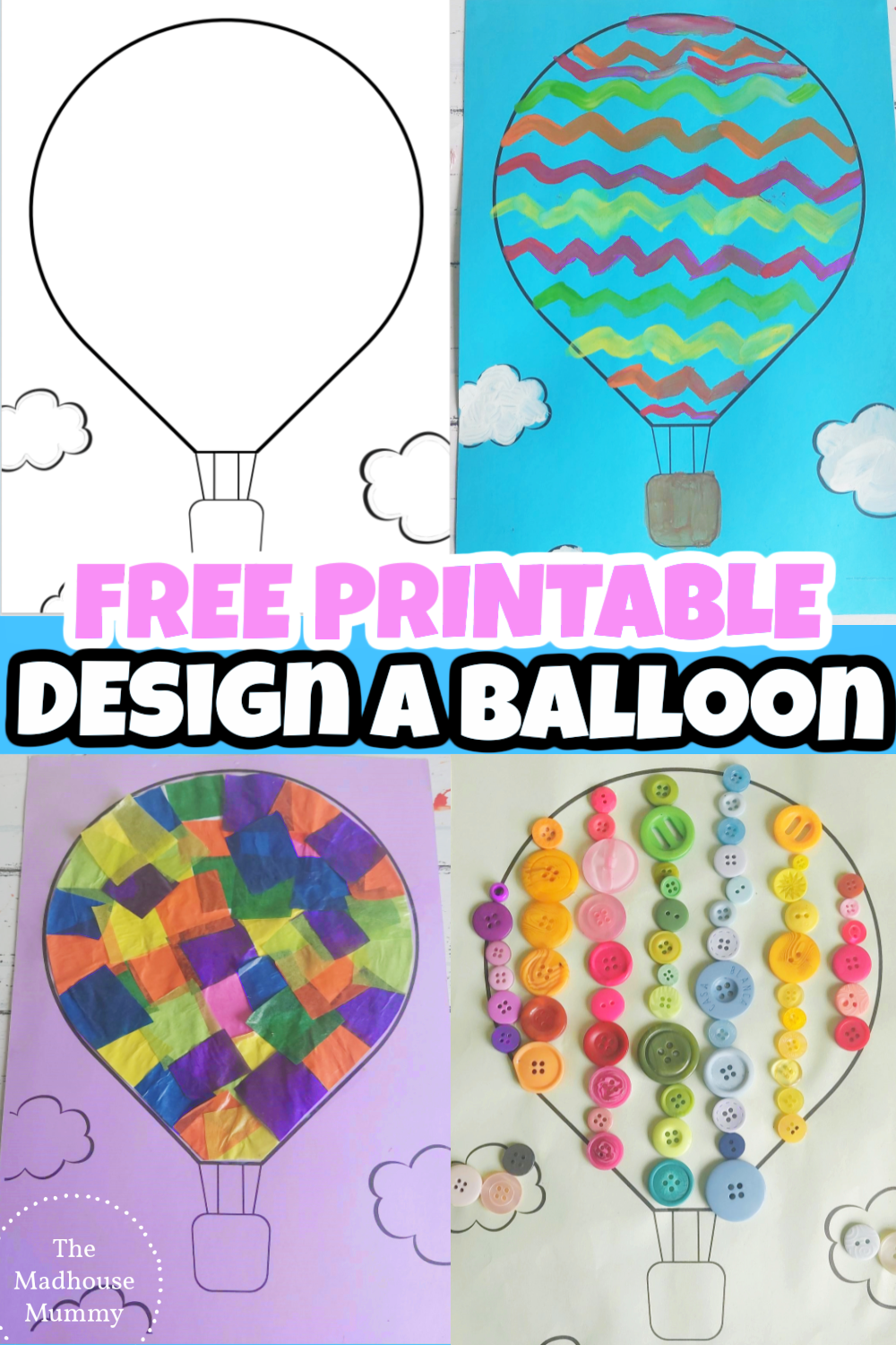 Free Printable Hot Air Balloon Template Craft For Kids Hot Air