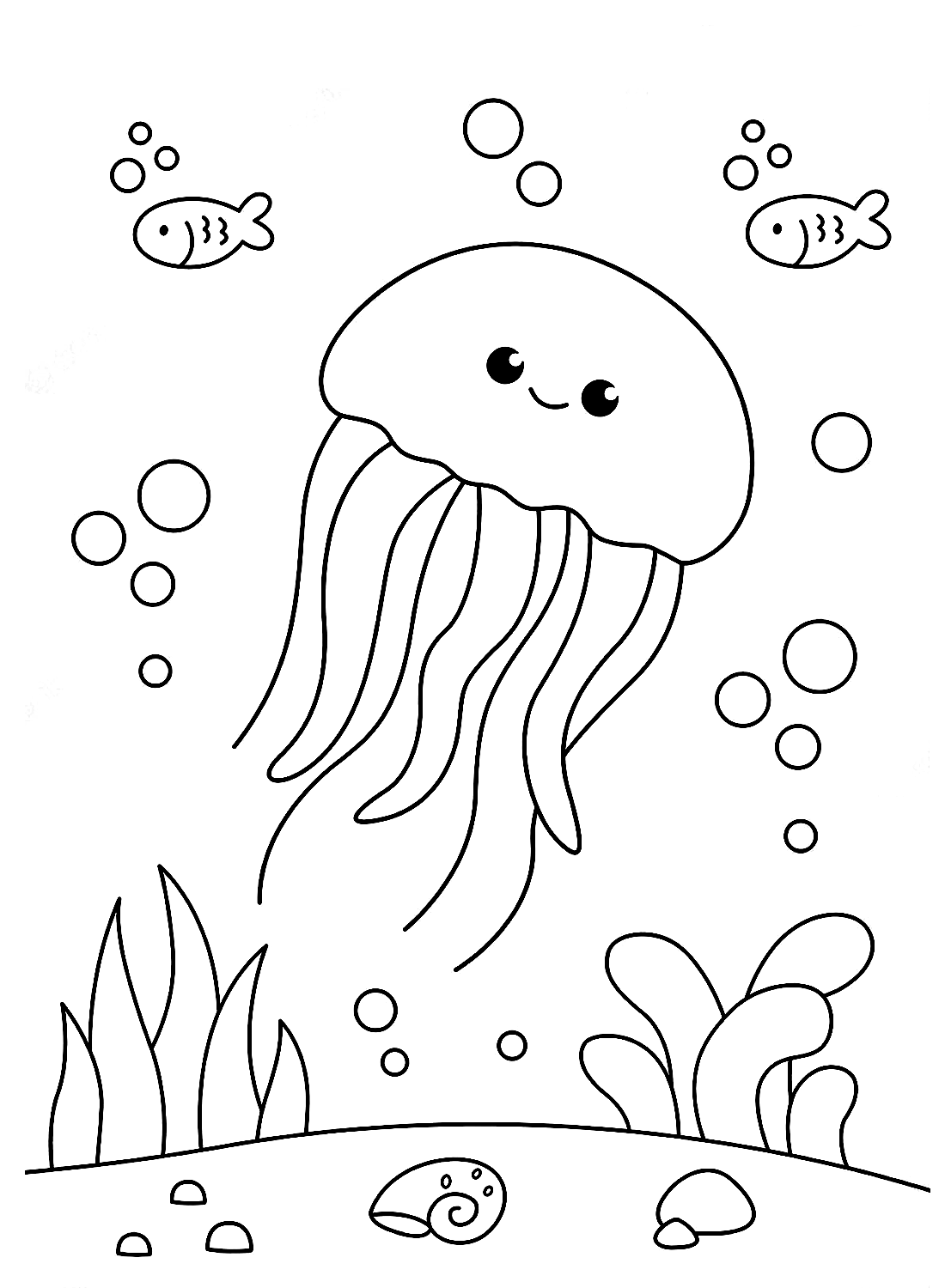 Free Printable Jellyfish Coloring Page Free Printable Coloring Pages