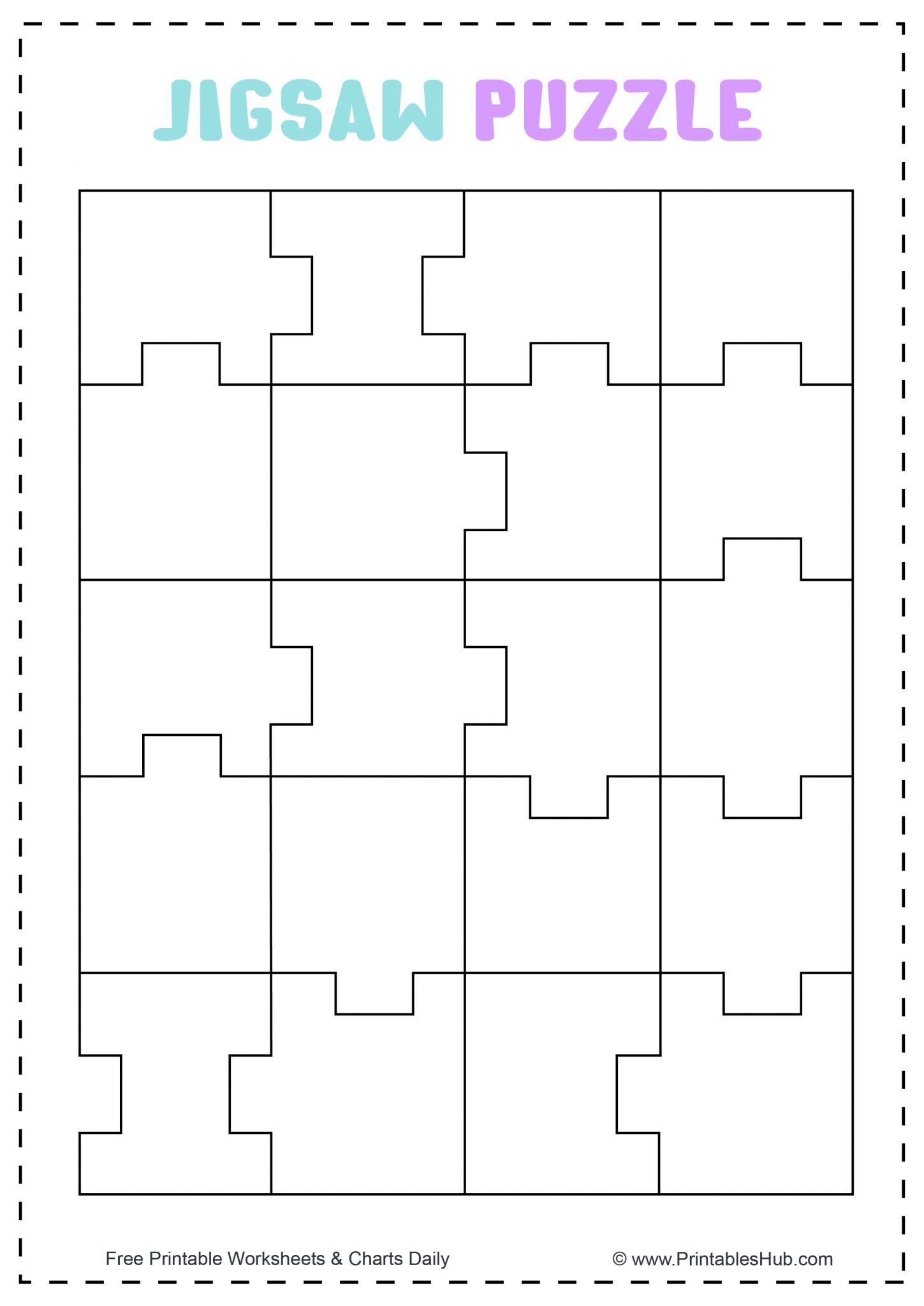 Free Printable Jigsaw Puzzles For Kids PDF Blank Template 