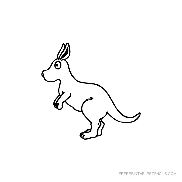 Free Printable Kangaroo Stencil Template
