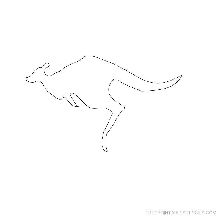 Free Printable Kangaroo Stencil Template