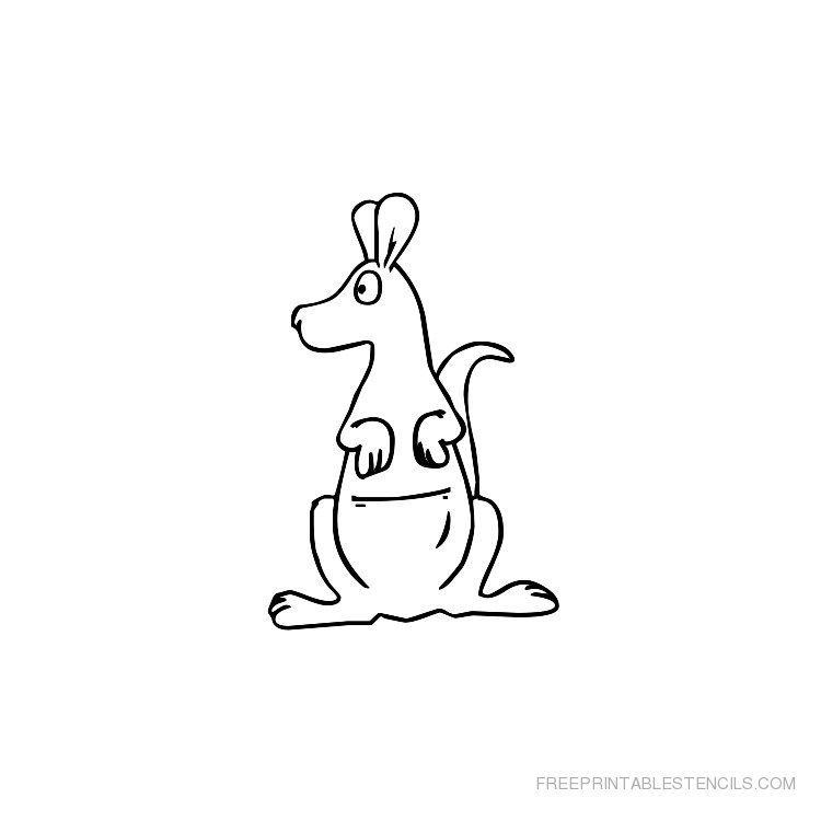 Free Printable Kangaroo Stencil Template