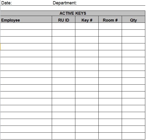 Free Printable Key Log Template Printable Free Templates