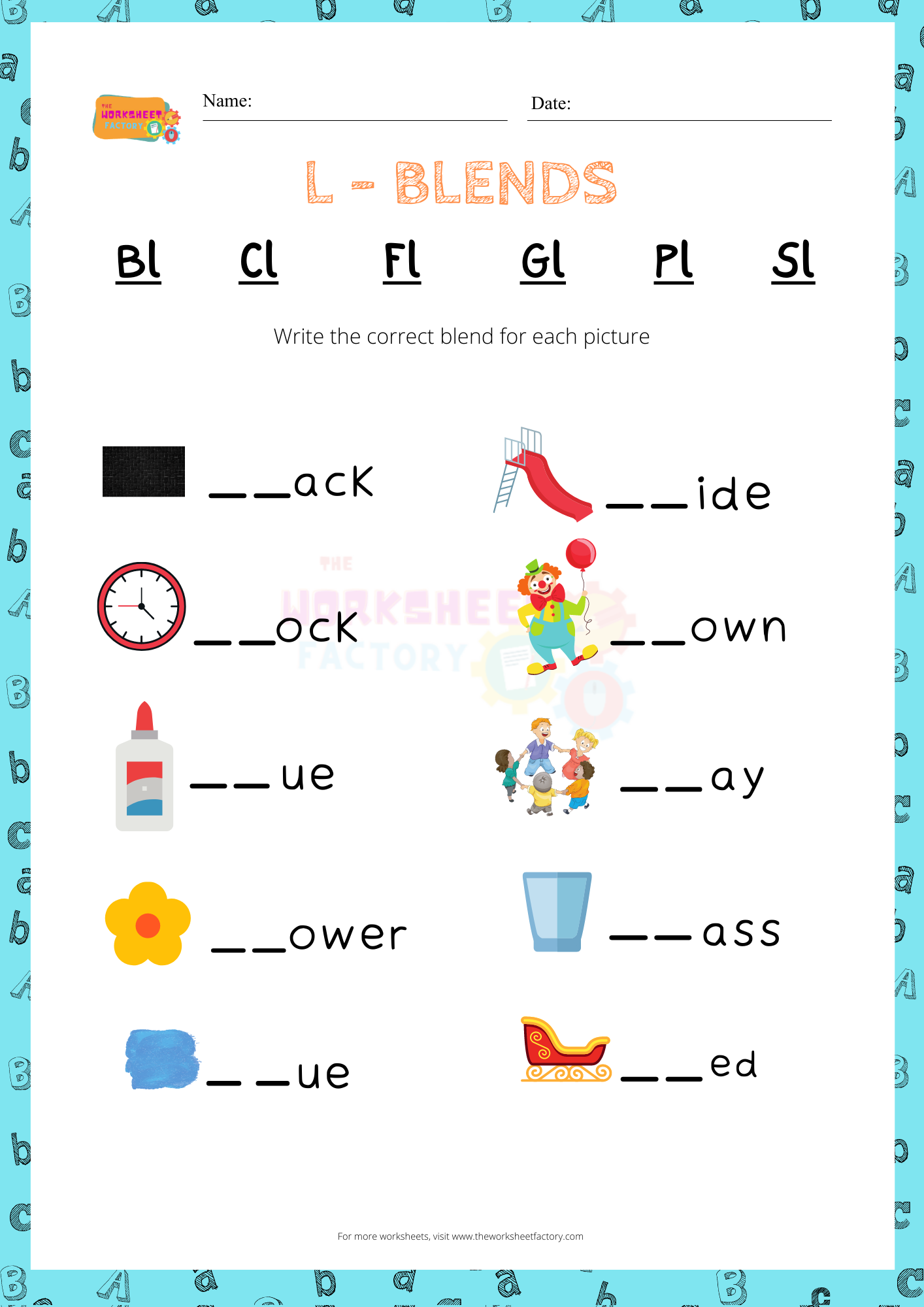 FREE Printable L Blends Worksheets For Kids 43 OFF