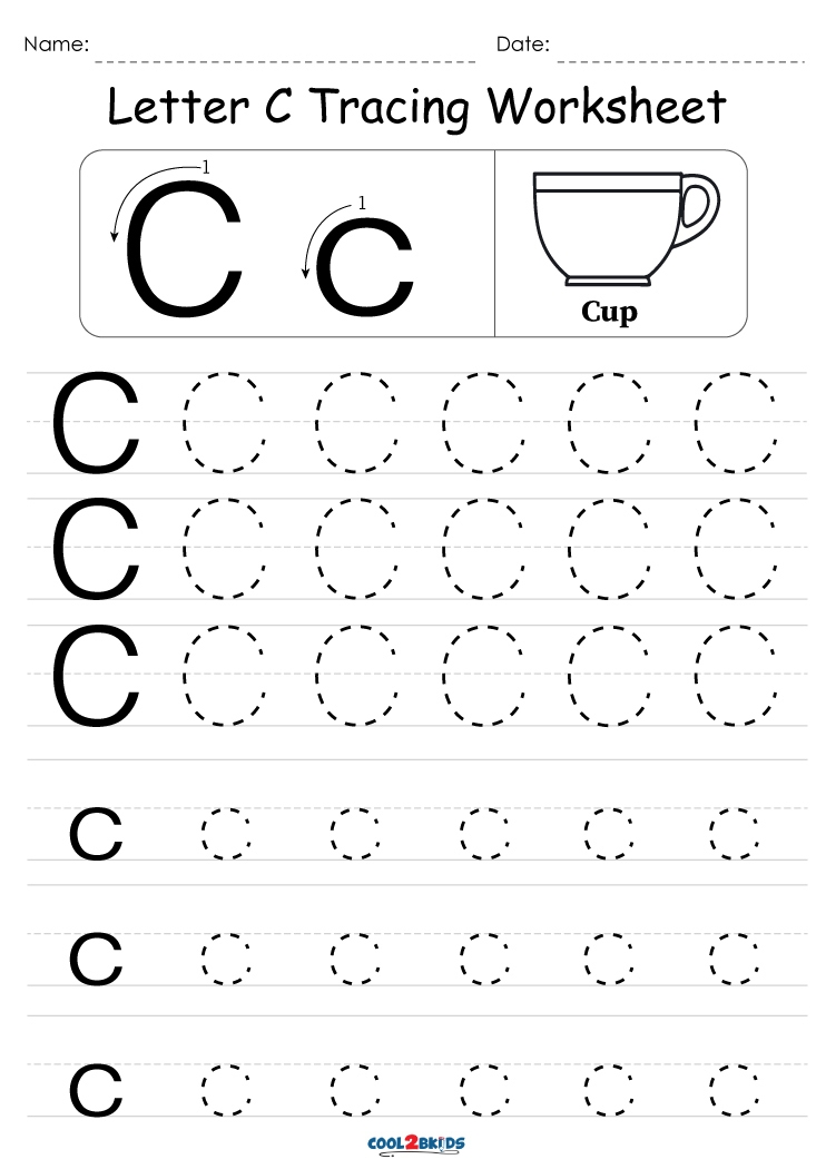 Free Printable Letter C Tracing Worksheets Letter Tracing Worksheets