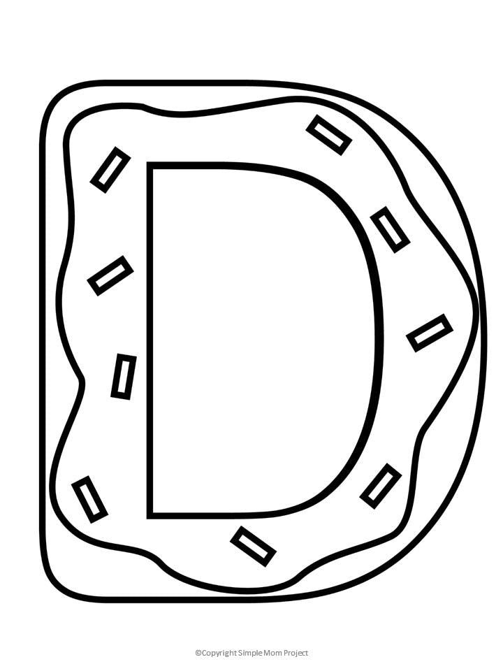 Free Printable Letter D Coloring Page Simple Mom Project Letter D 