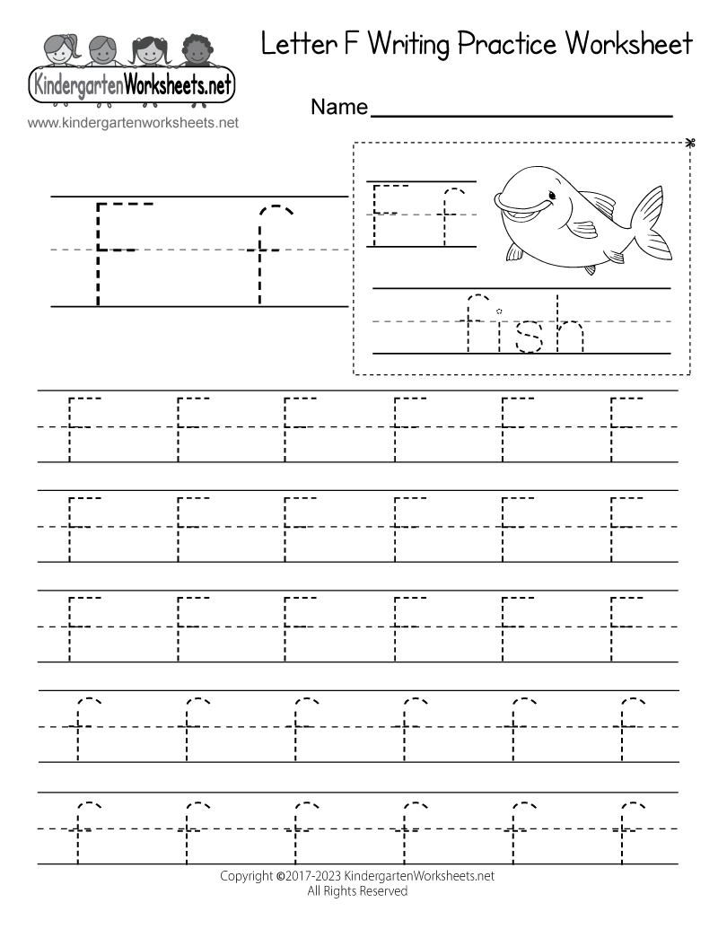free printable letter f worksheet