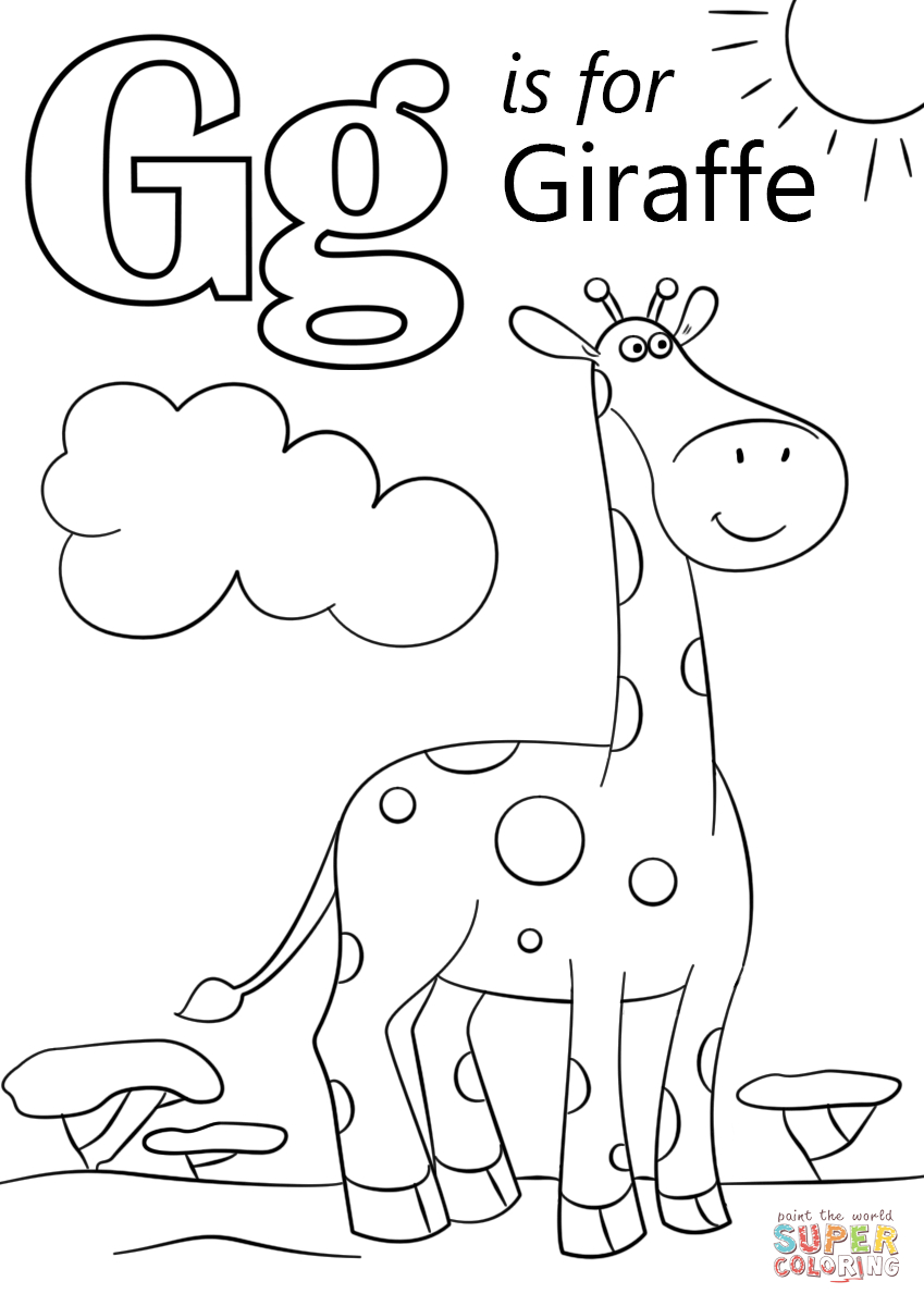 printable letter g coloring pages