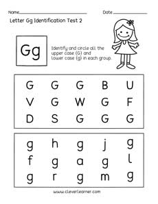 letter g identification worksheet