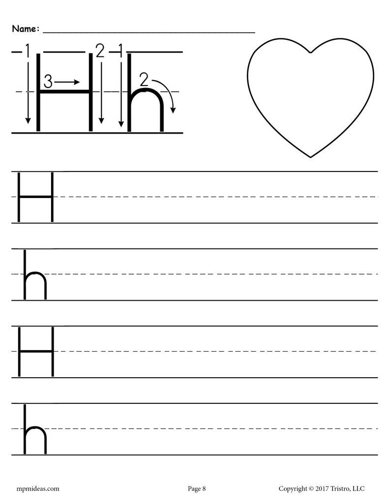 letter h handwriting sheet
