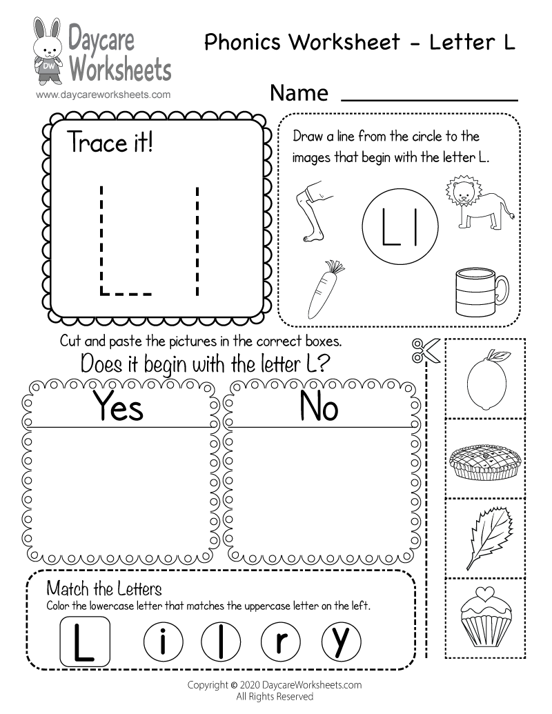 letter l worksheet printable