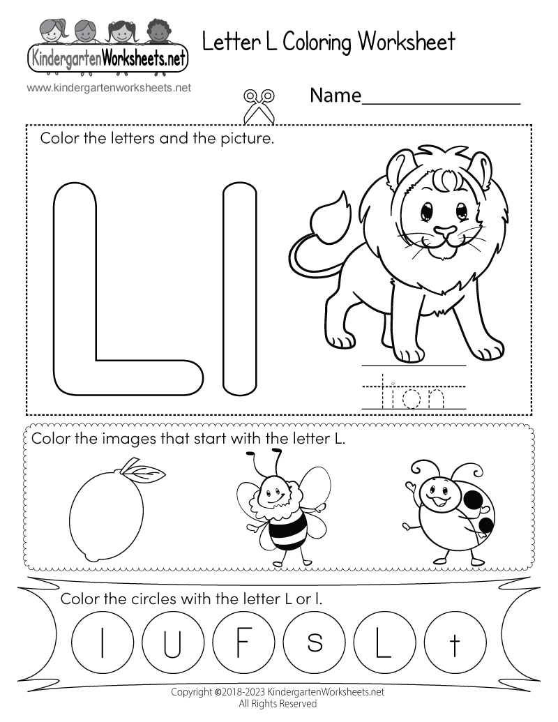 letter l printable worksheet
