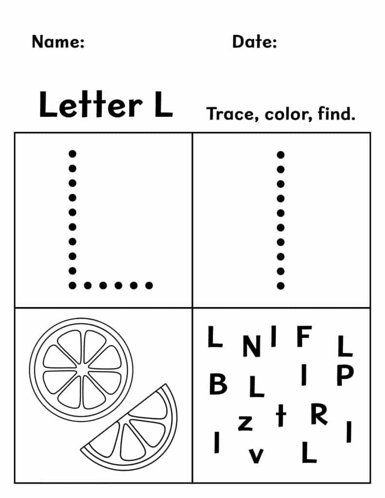 Free Printable Letter L Tracing Worksheets Infoupdate
