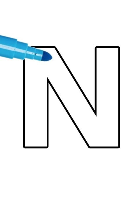 Free Printable Letter N Template Coloring Page