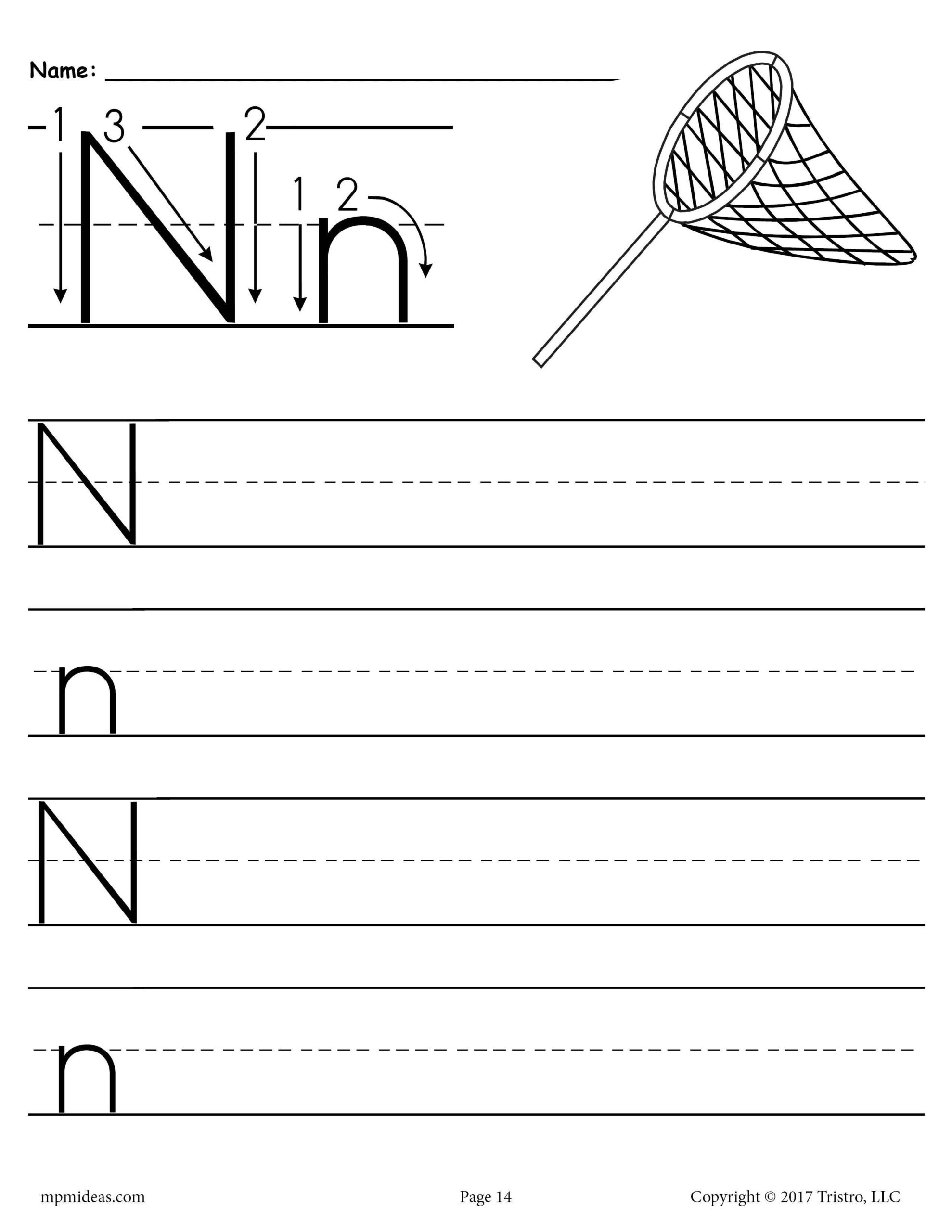 free printable letter n