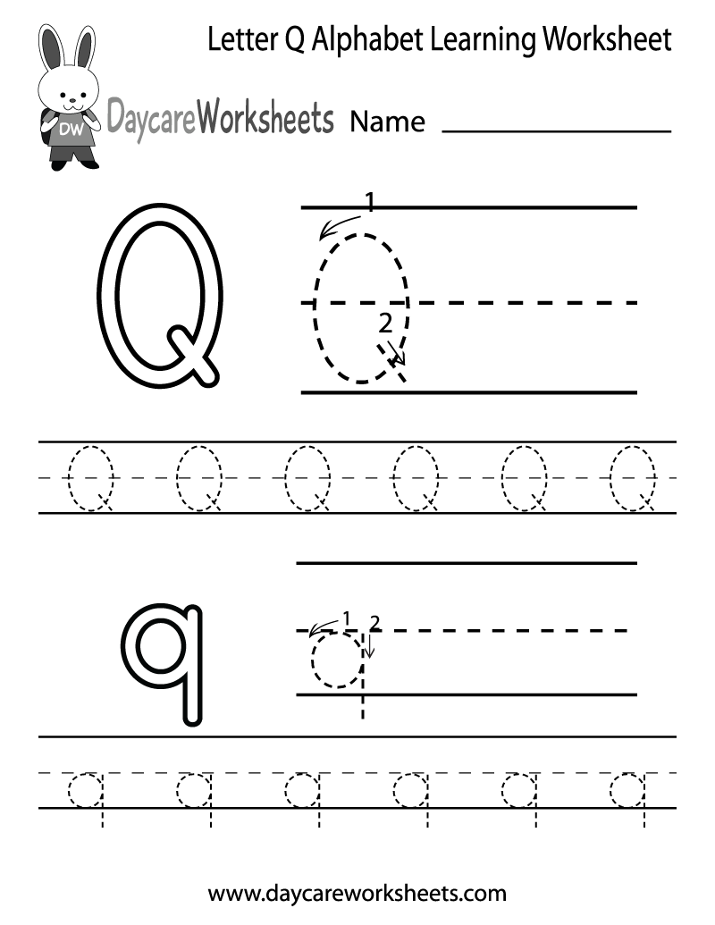 free printable letter q preschool