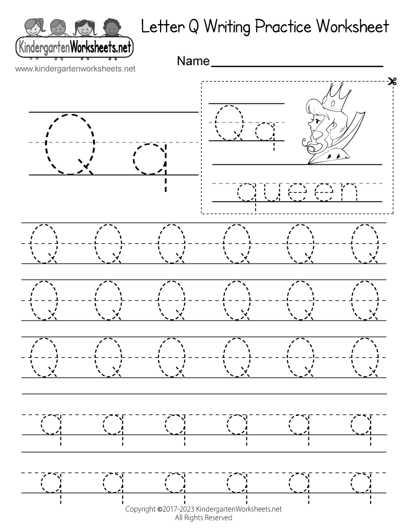 free printable letter q sheets
