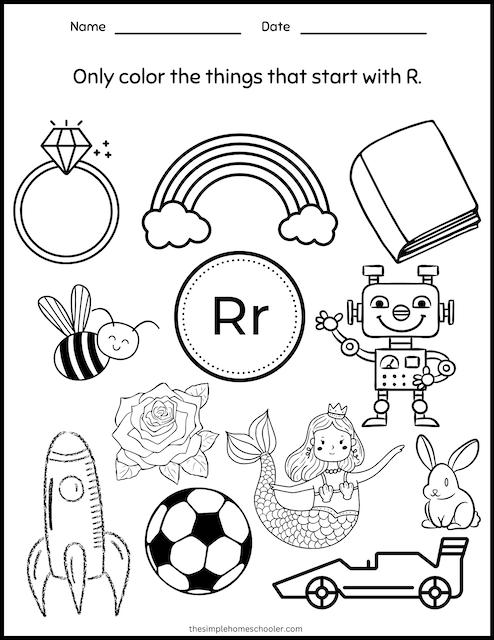 preschool letter r coloring worksheets