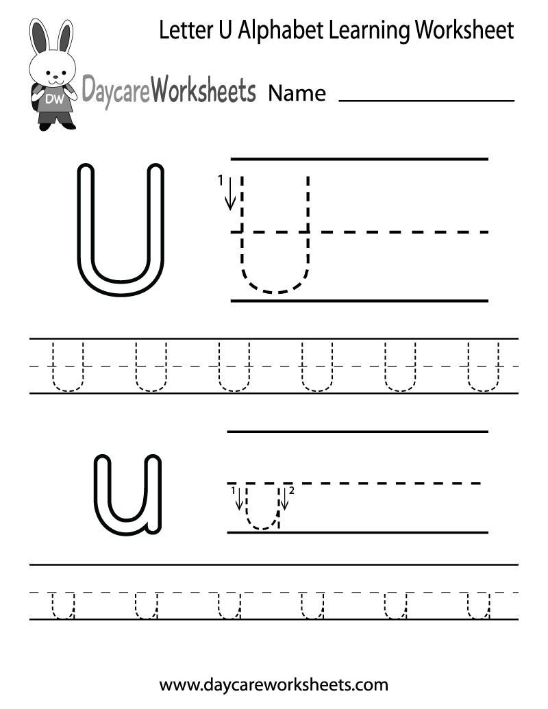 free printable letter u drawings