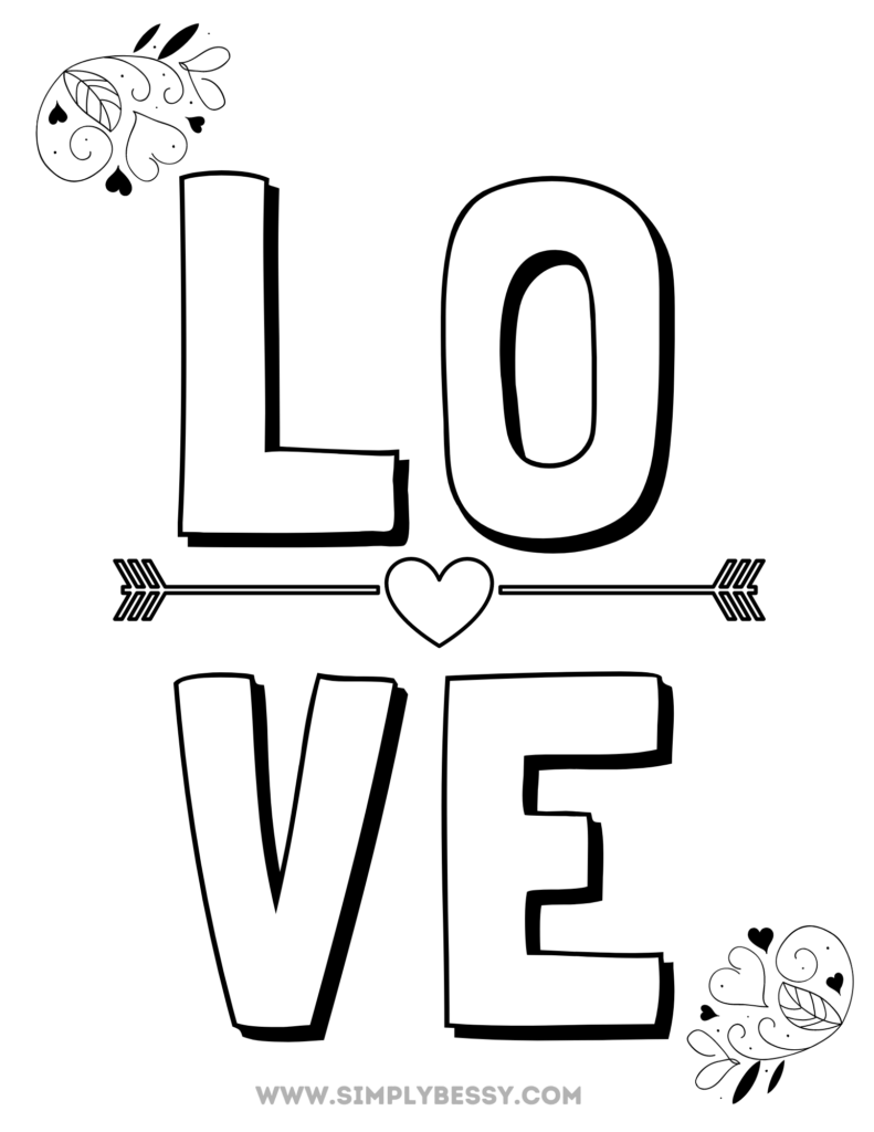 free printable coloring pages love