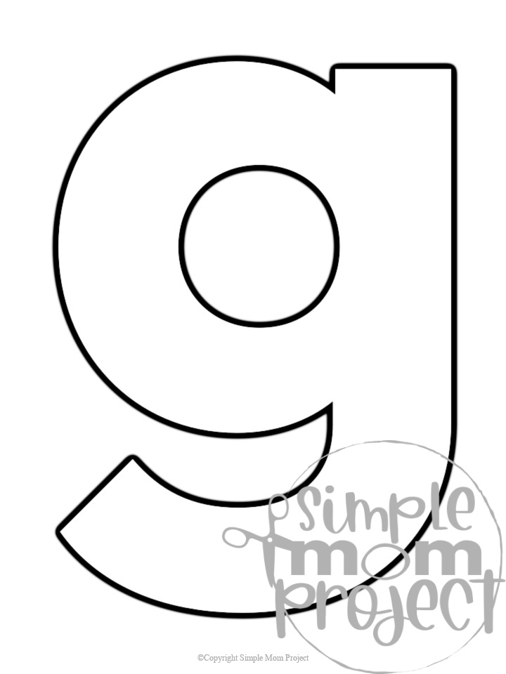 Free Printable Lowercase Letter G Template Simple Mom Project