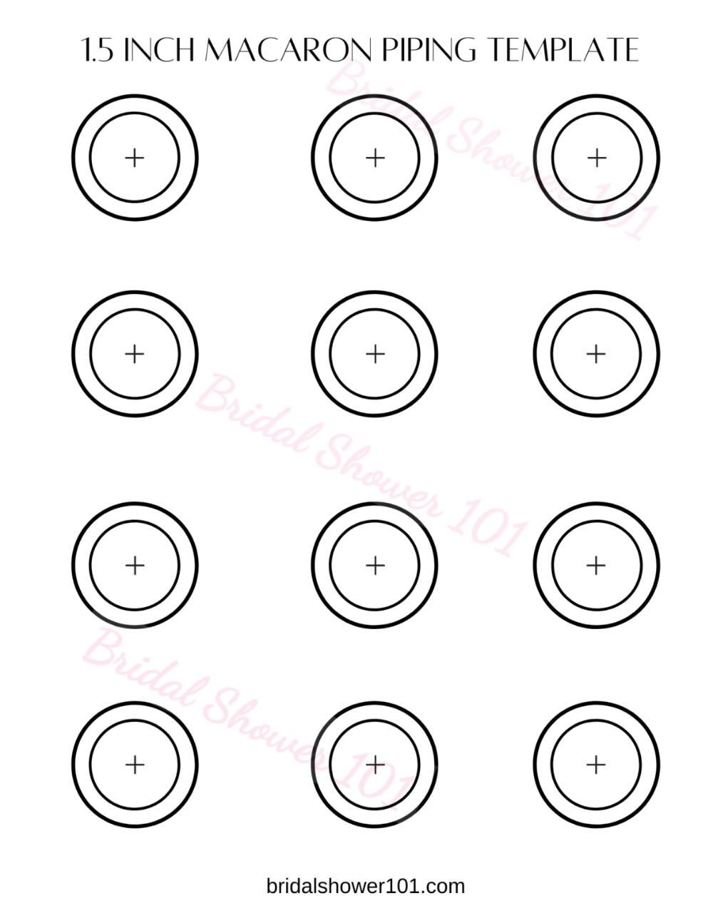 Free Printable Macaron Template And Piping Outline PDF Bridal