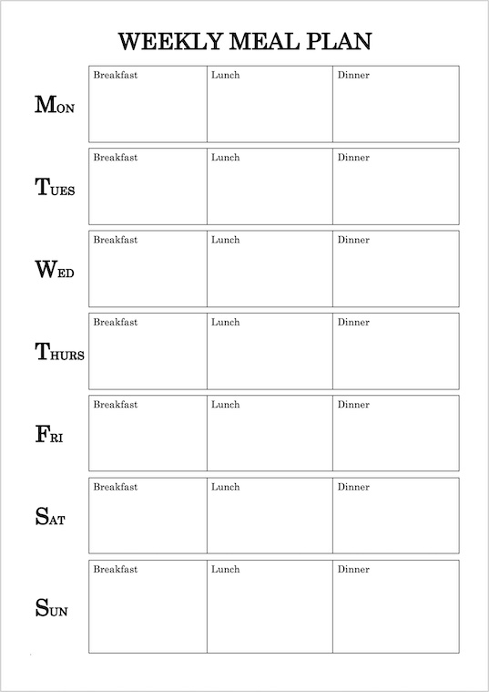 Free Printable Meal Planner Templates PDF WORD