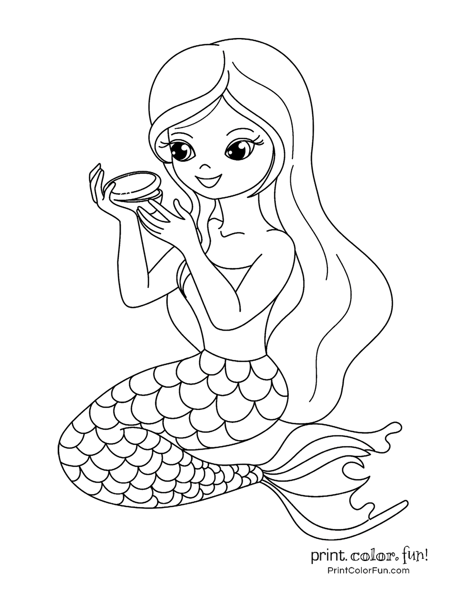 free printable coloring mermaid