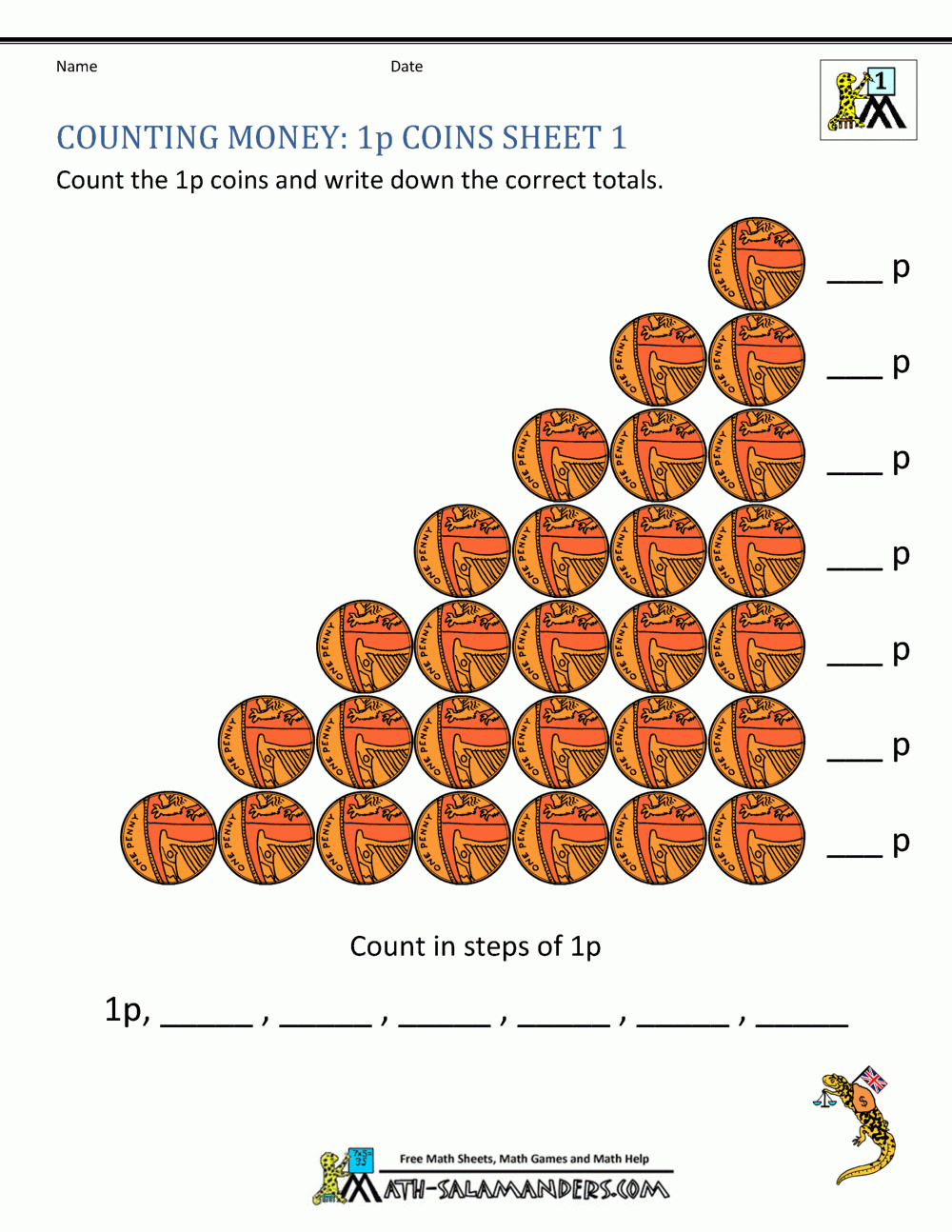 Free Printable Money Coins Worksheets Printable Online