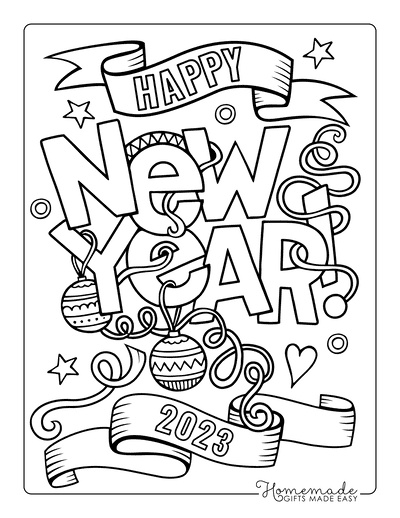 Free Printable New Year Coloring Page For 2023 Coloring Home