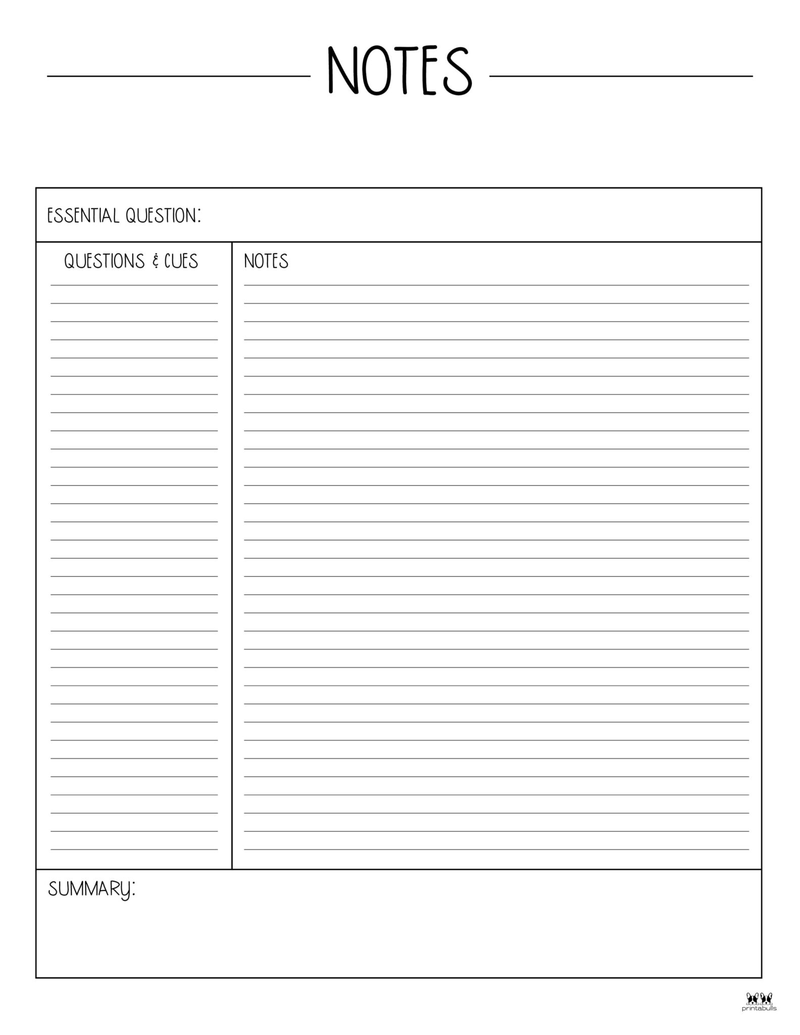 Free Printable Note Taking Templates NBKomputer