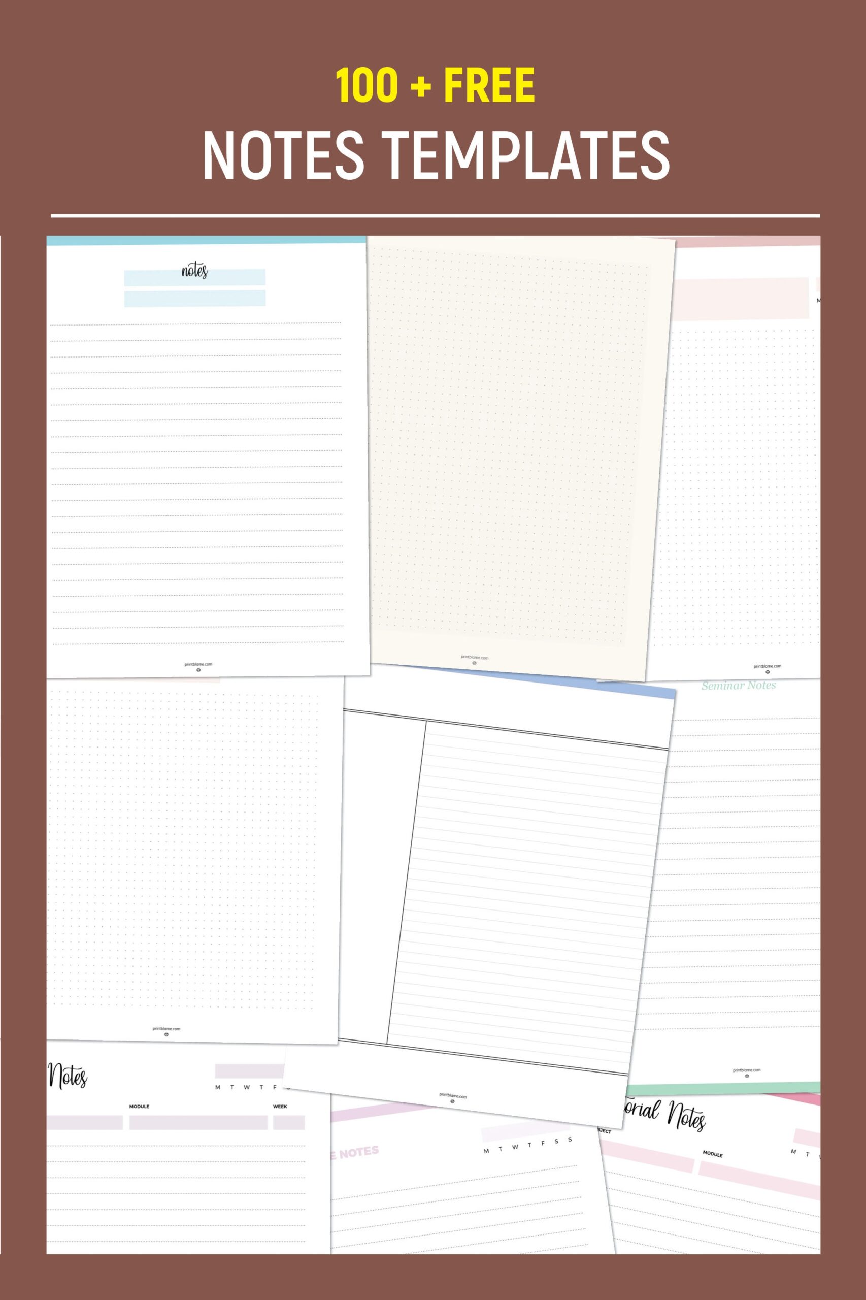 free notetaking printables