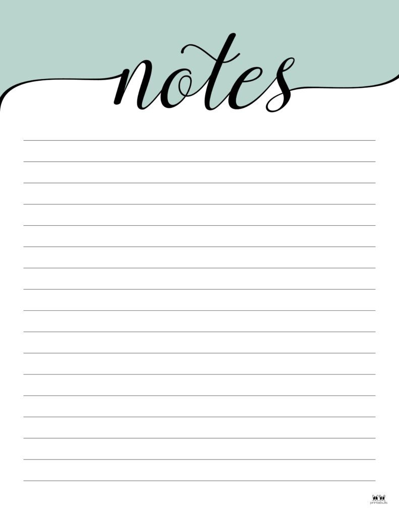 Free Printable Notes Template Artofit