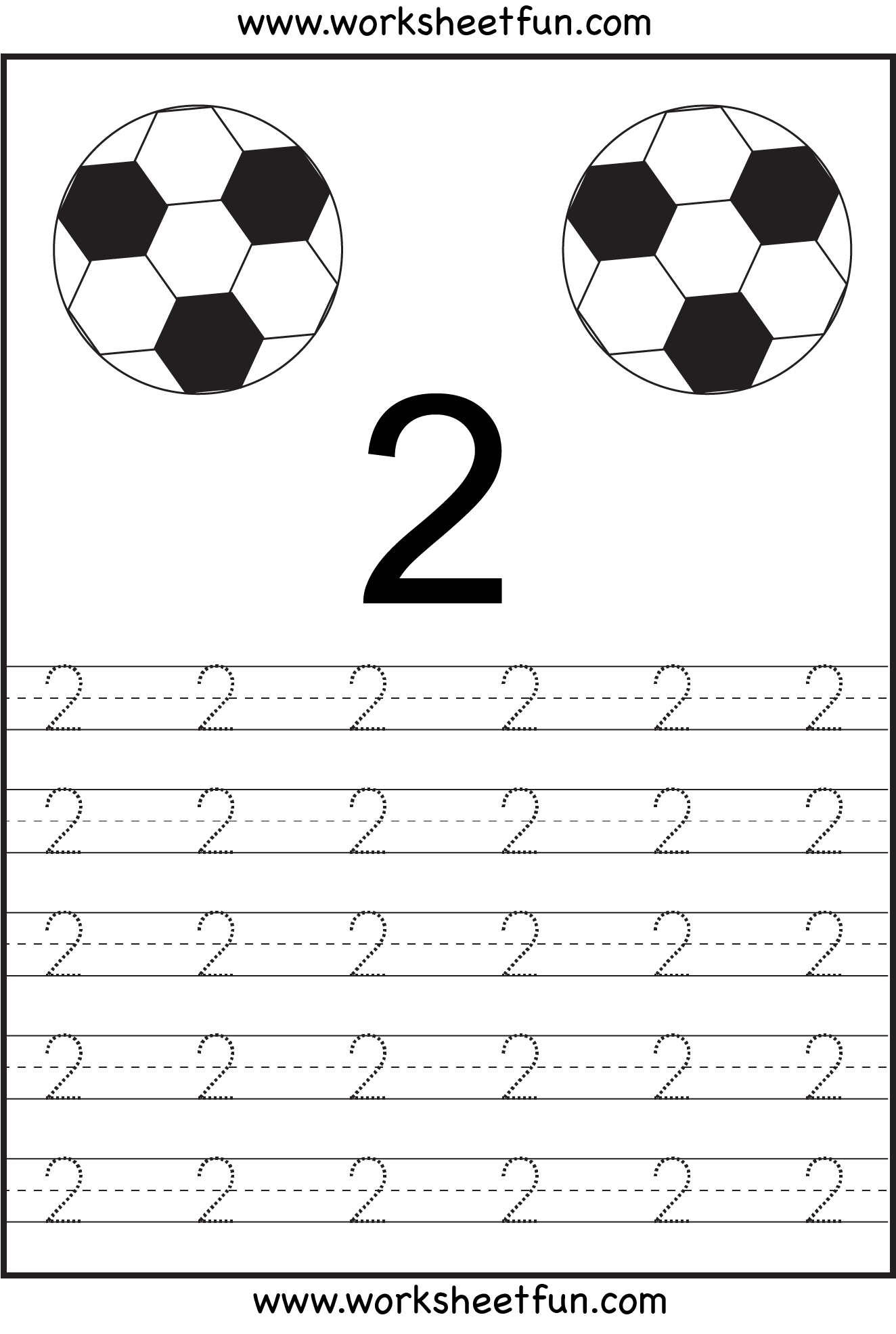 Free Printable Number 2 Tracing Worksheets Grade Math Mathe Matematicas