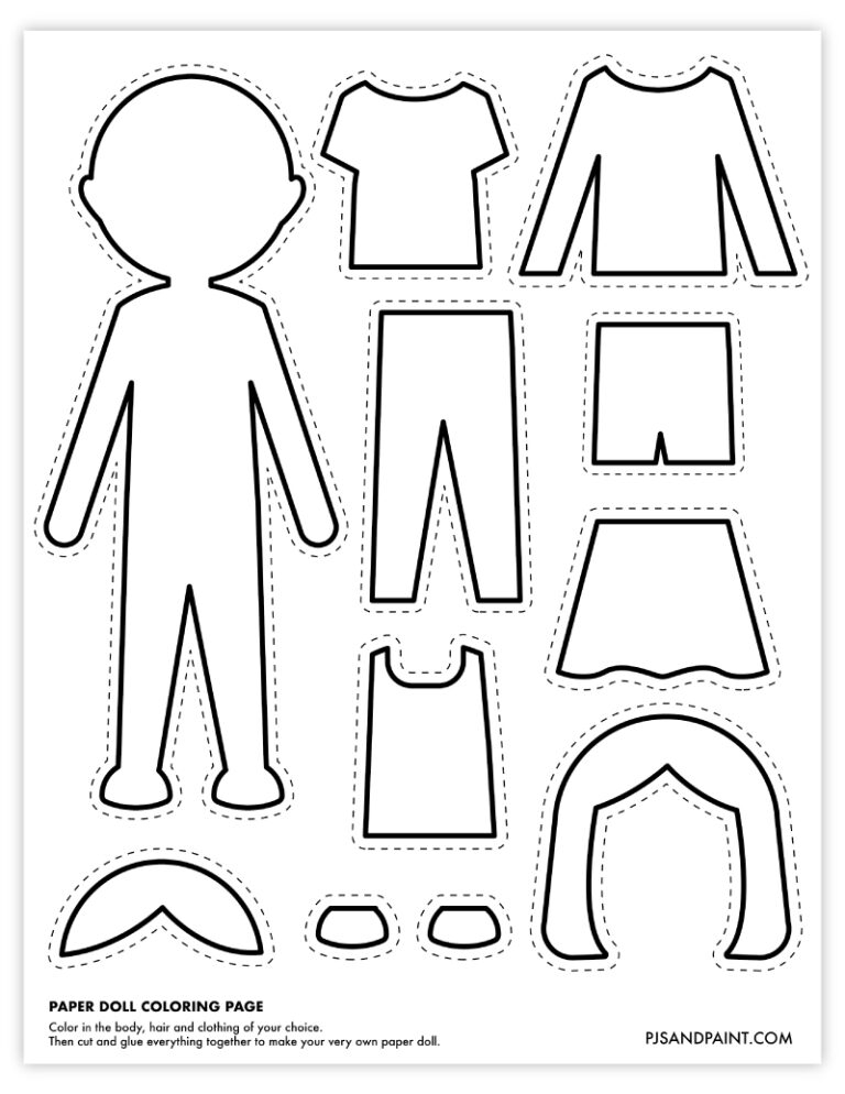 Free Printable Paper Doll Coloring Page Pjs And Paint The Best Porn 