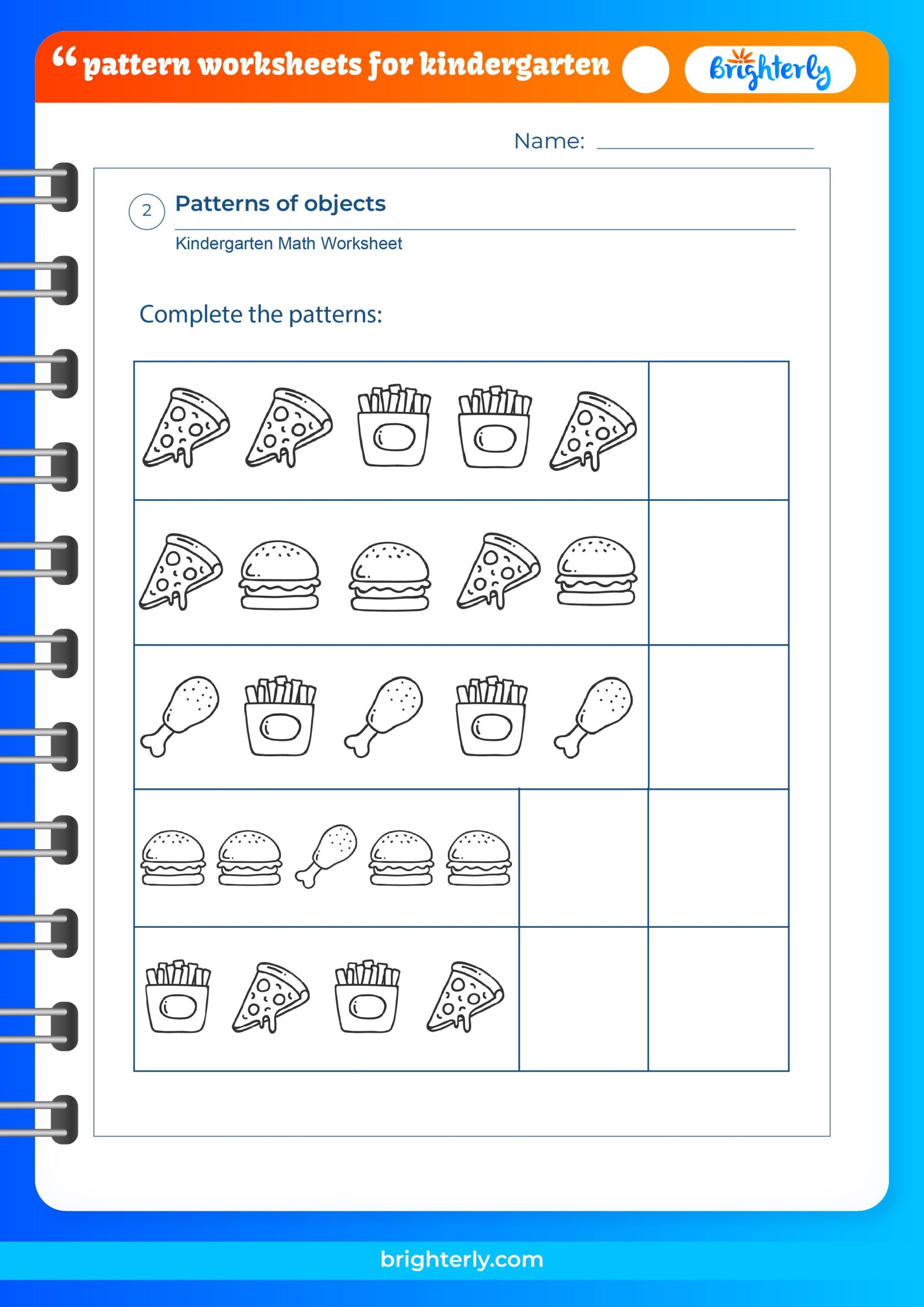 free pattern worksheets for kindergarten