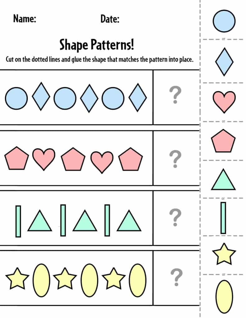 Free Printable Pattern Worksheets For Preschool The Hollydog Blog 
