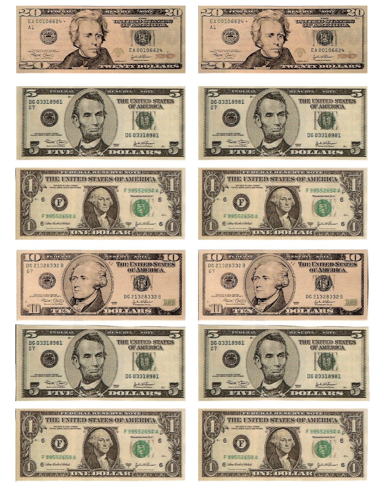 Free Printable Play Money Sheets Free Printable A To Z
