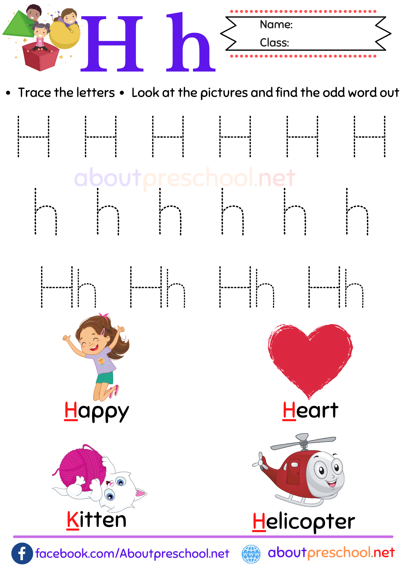 Free Printable Preschool Letter H Worksheets About Preschool