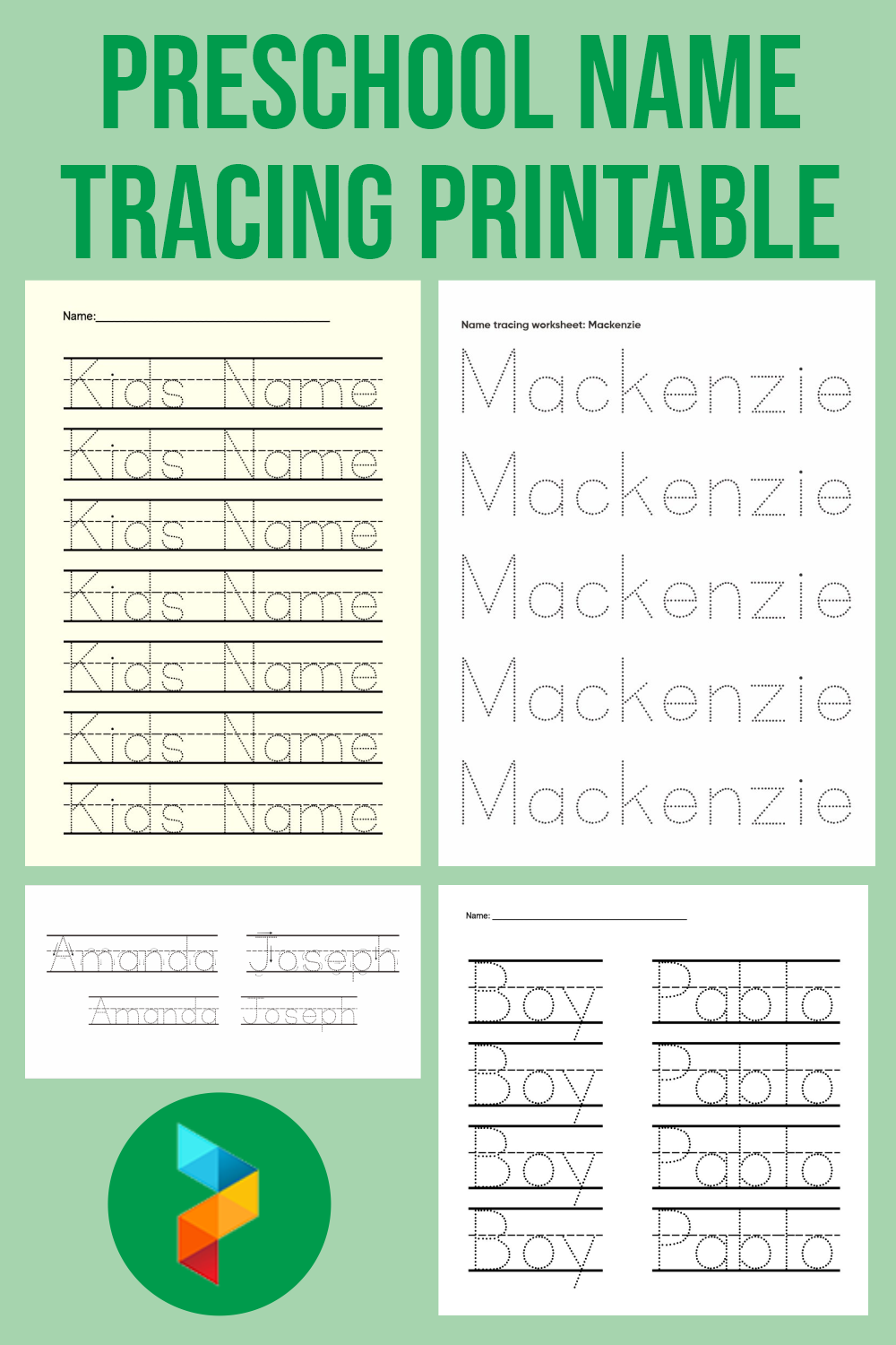 free printable tracing name worksheets