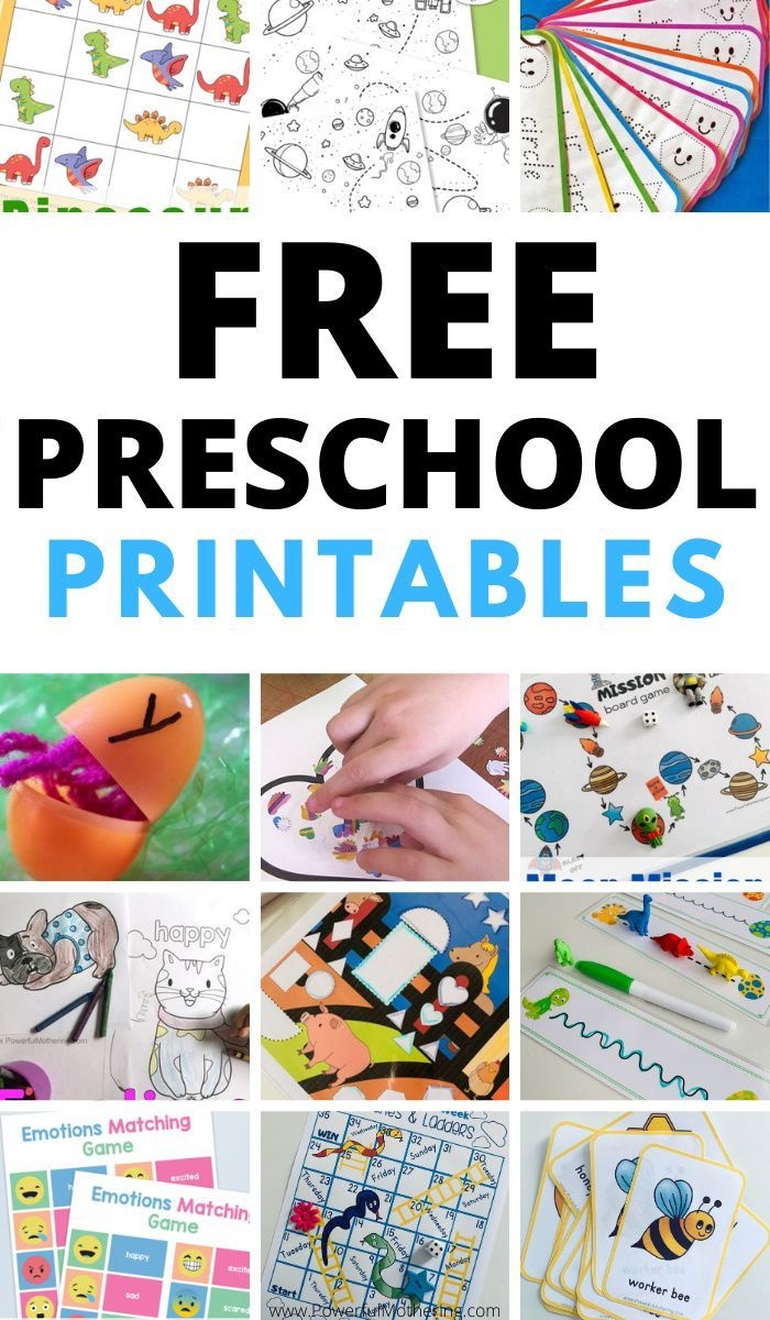 free printable preschool themes