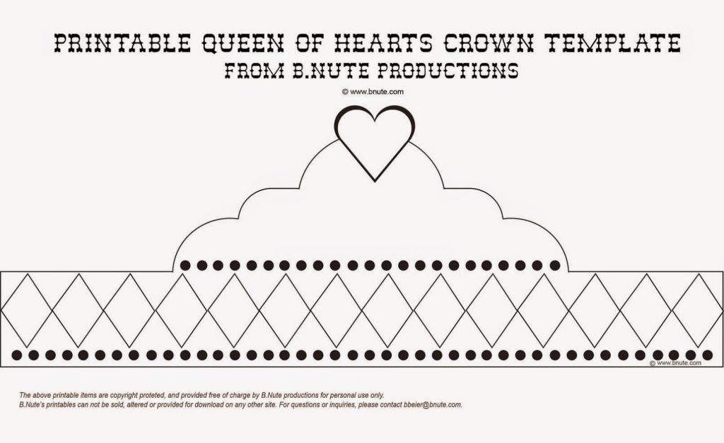 Free Printable Queen Of Hearts Crown Free Printable And Template