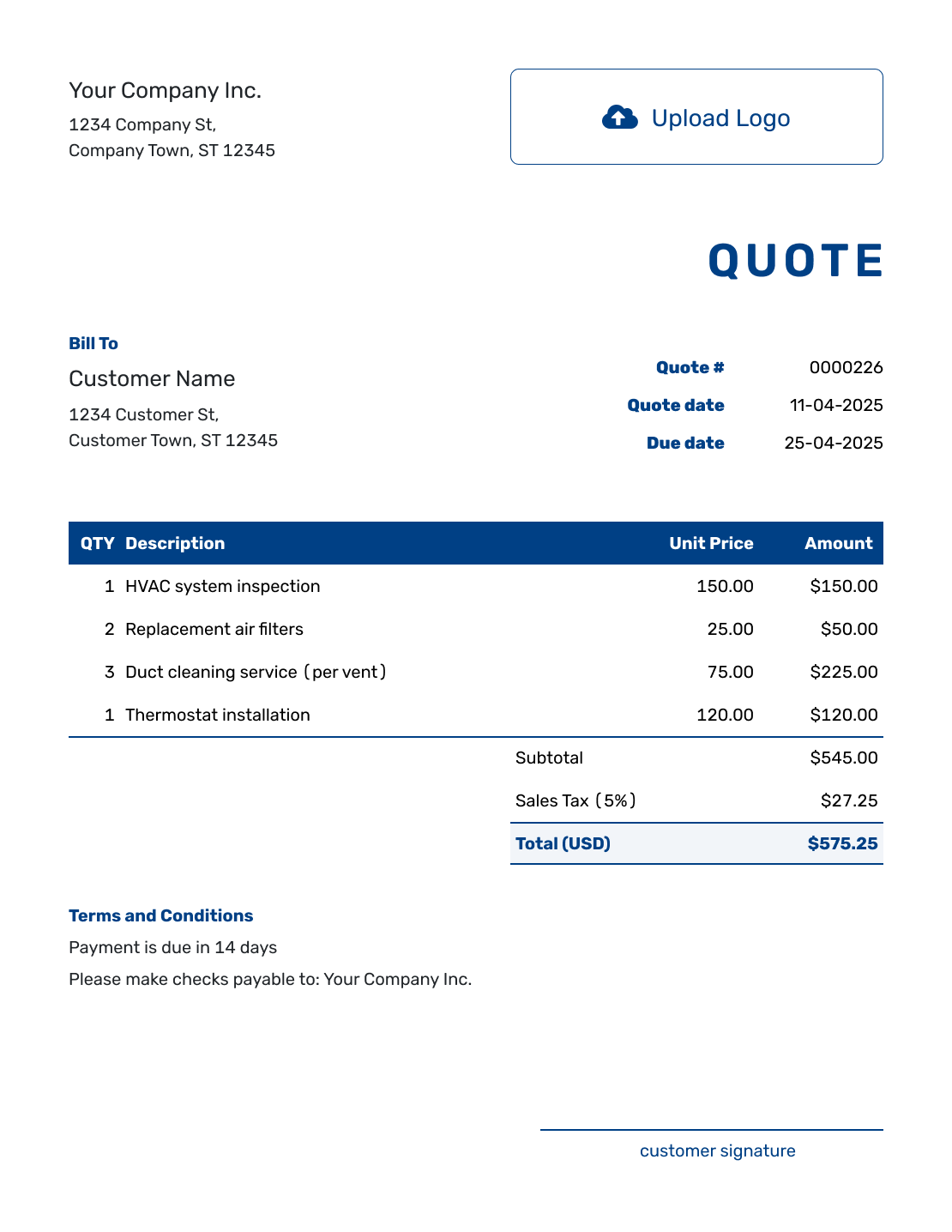 Free Printable Quote Template Docelf