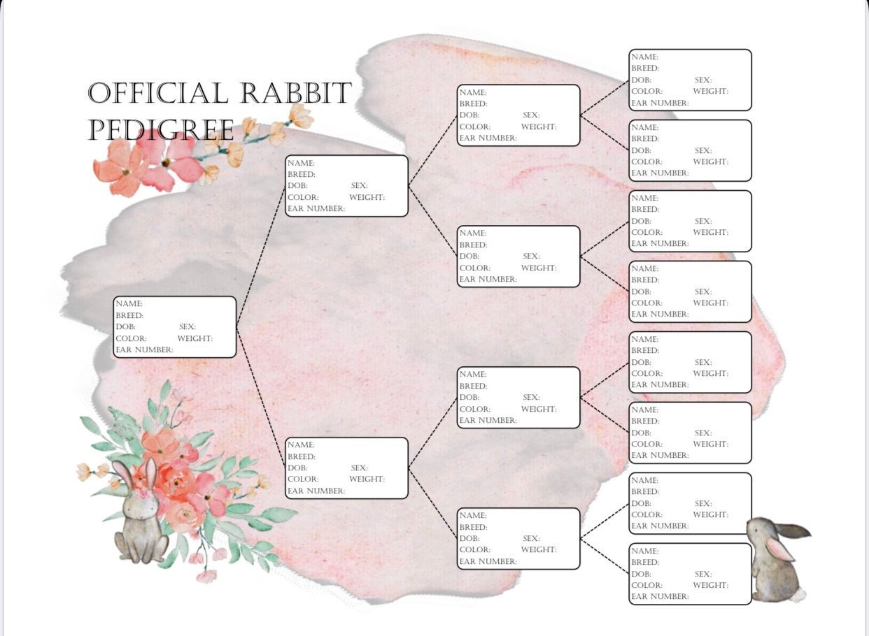 Free Printable Rabbit Pedigree Template Printable Templates The Best 