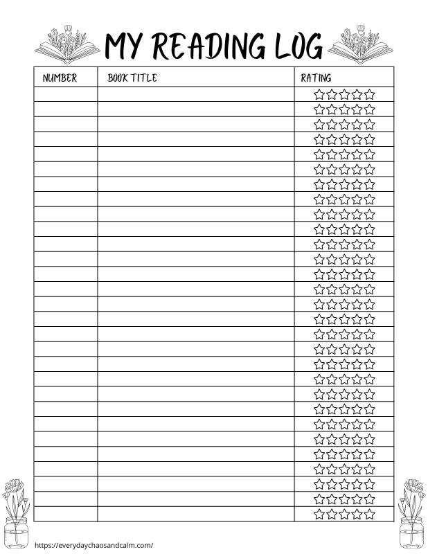 Free Printable Reading Logs For Kids And Adults Worksheets Library