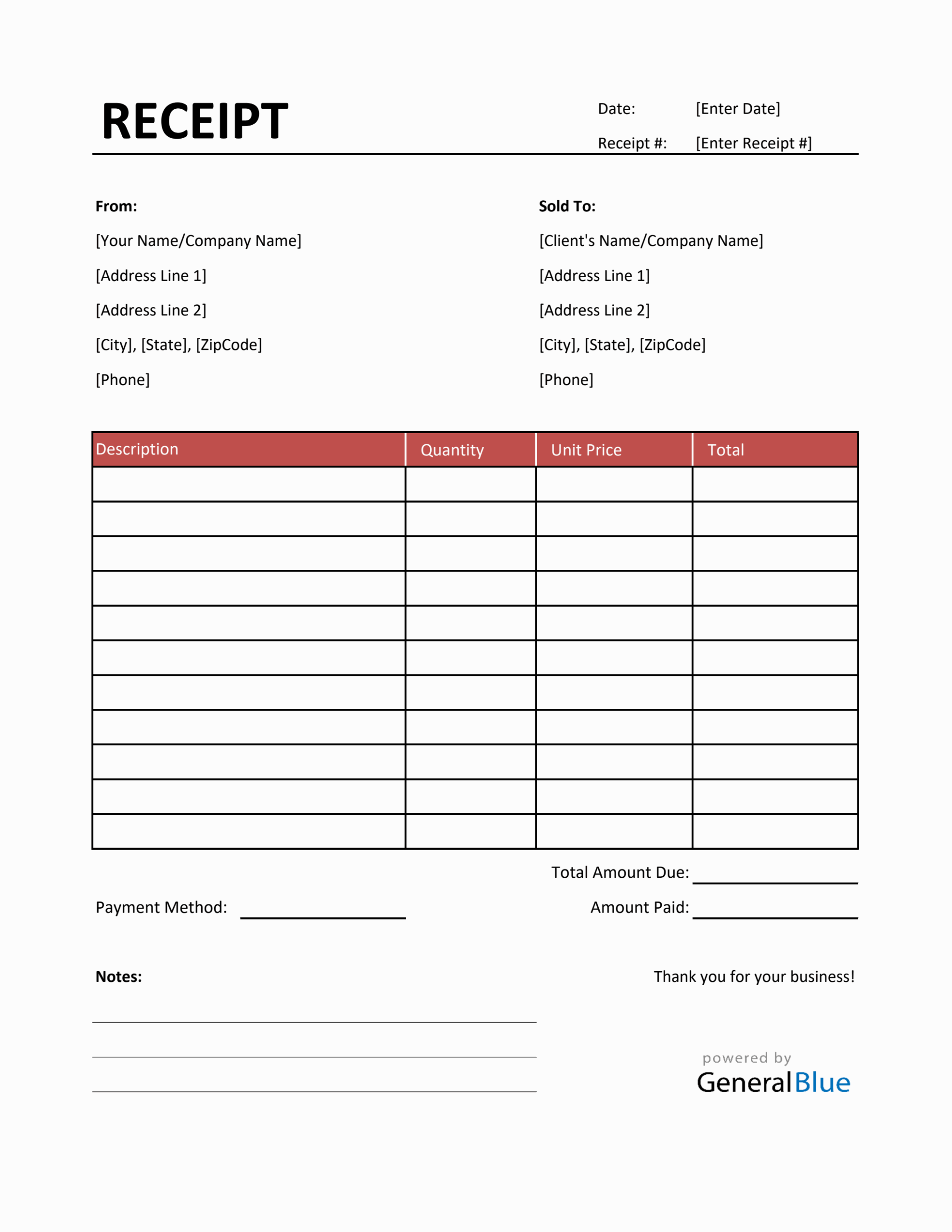 Free Printable Receipt Template Excel Download Free Printable Receipt 