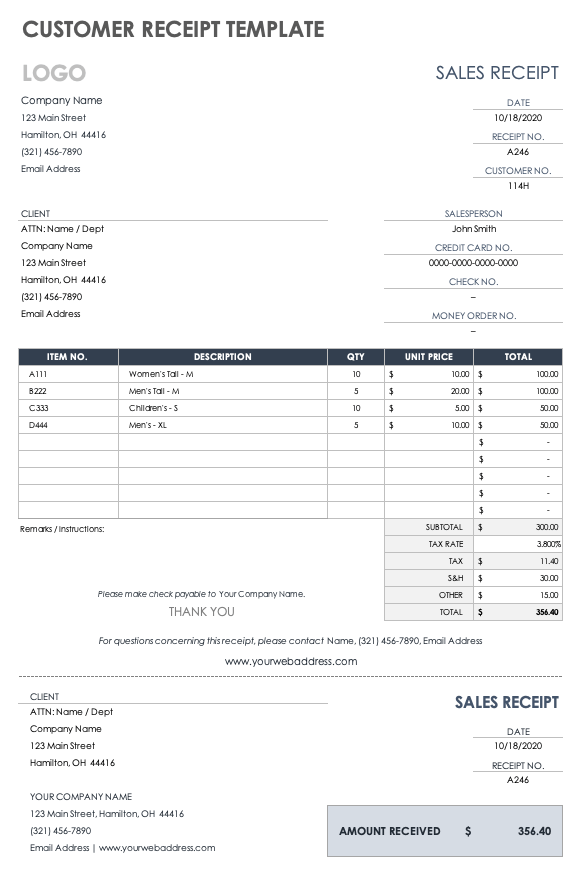 Free Printable Receipt Template Excel Download Free Printable Receipt 