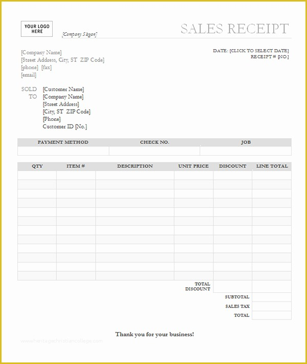 blank receipt template microsoft word