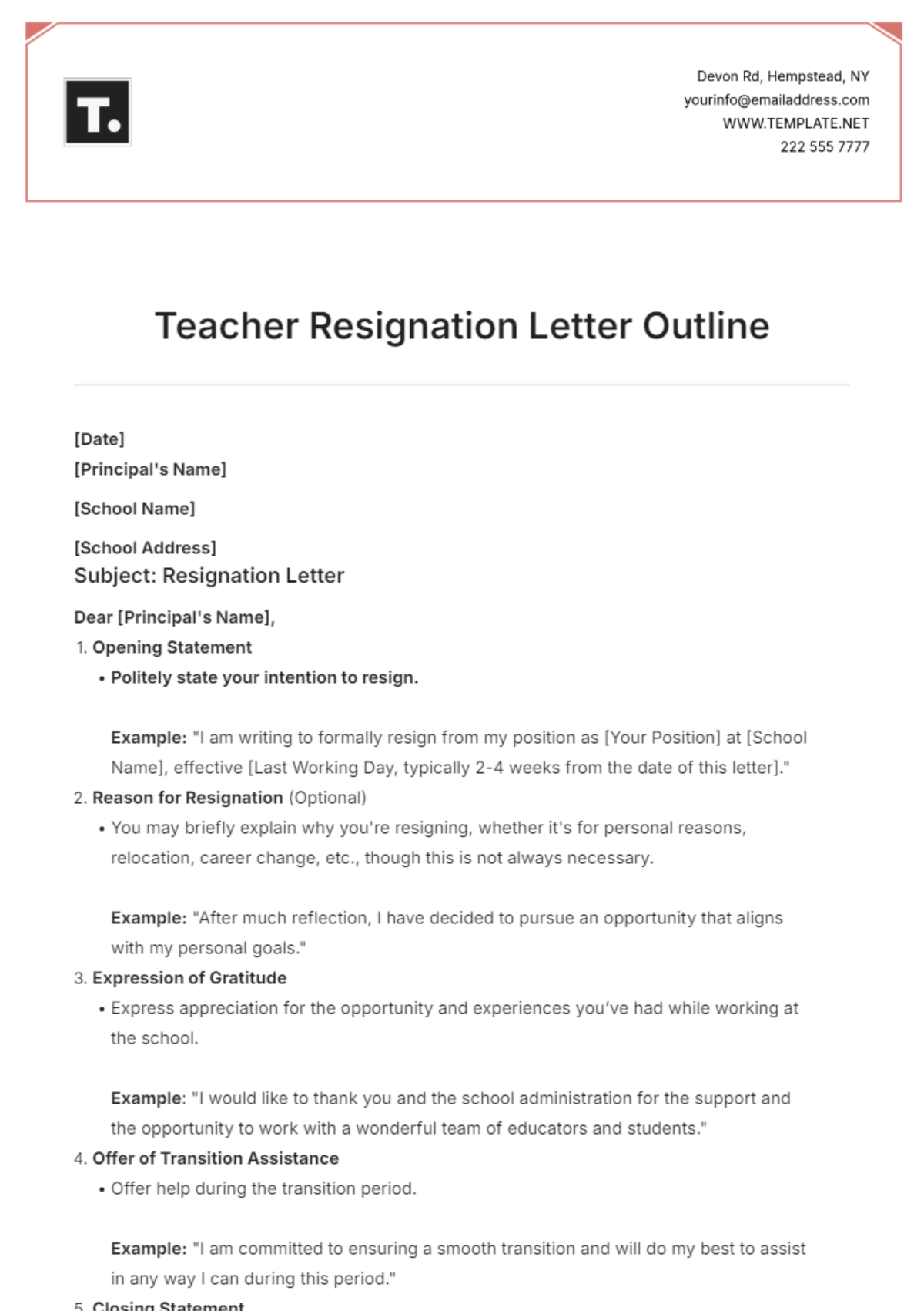 Free Printable Resignation Letter Exles Infoupdate
