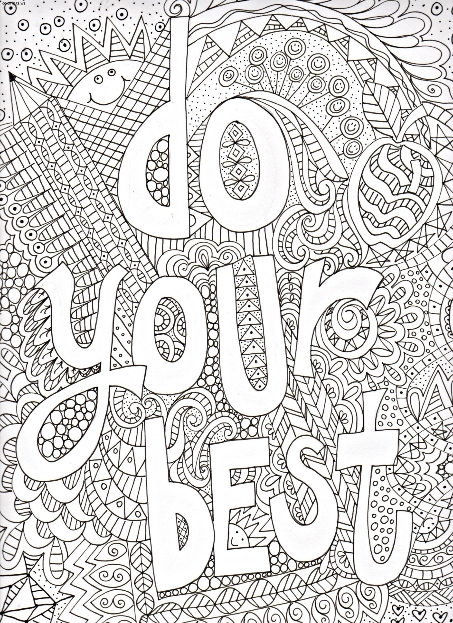 Free Printable Sayings Coloring Pages